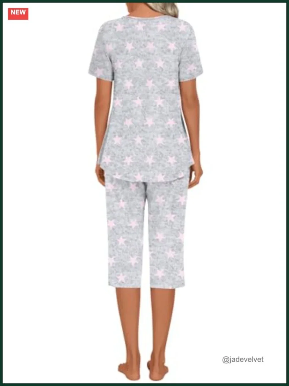 Women's Square Neck Pajama Set Soft Rayon Spandex 2 Piece Lounge Sleepwear